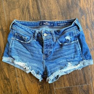 Hollister Blue Jean Shorts Distressed Cut-Off Style size 1 (I7)